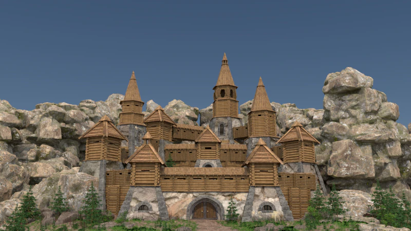 किला 3D मॉडल .c4d .max .obj .3ds .fbx .stl .blend 