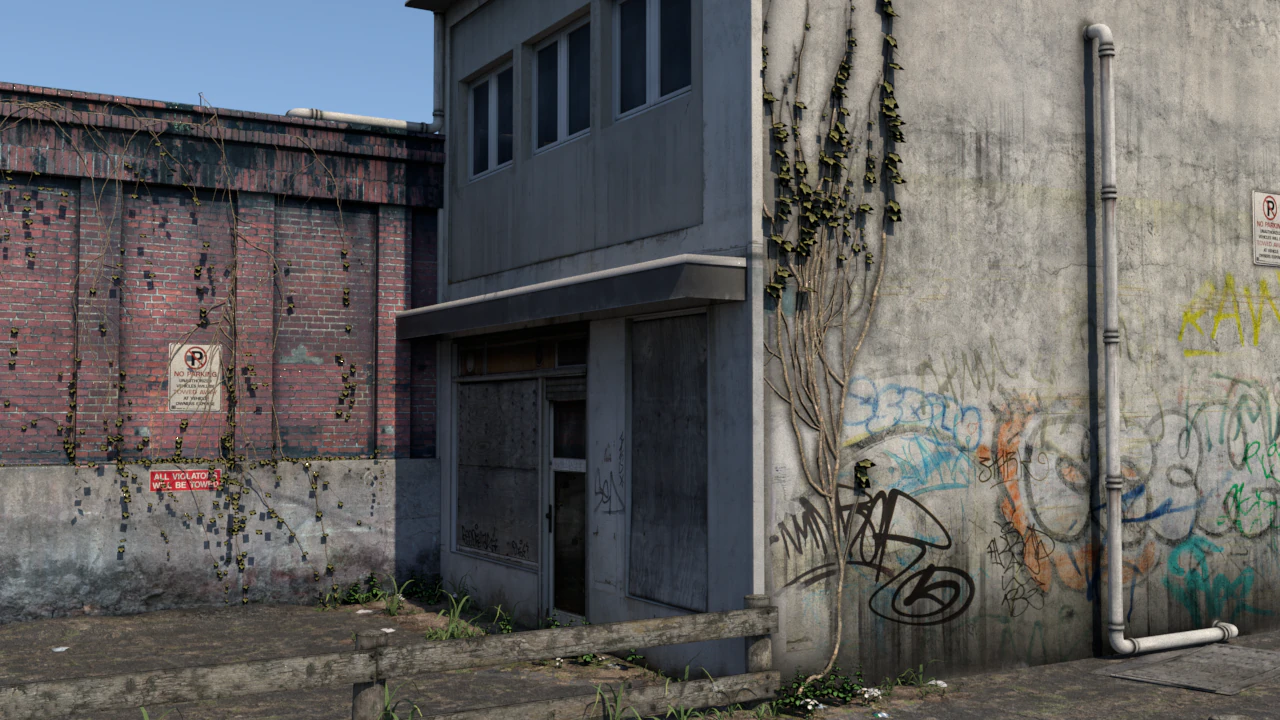 Graffiti Street 3D Model .c4d .max .obj .3ds .fbx .stl .blend