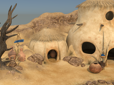 Desert Tribe Hut 3D-Modell