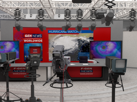 Television studio 3D Model