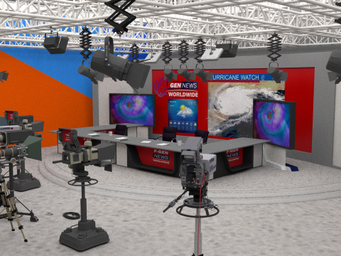 Television studio 3D Model