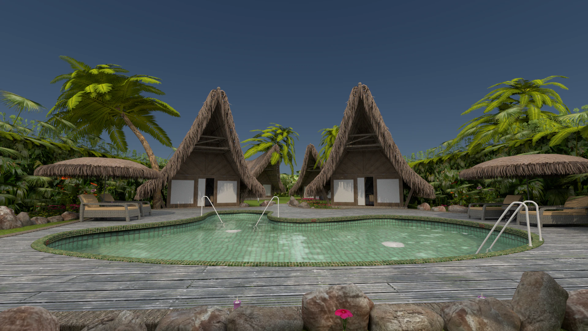 Tropical vacation 3D Model .c4d .max .obj .3ds .fbx .stl .blend 