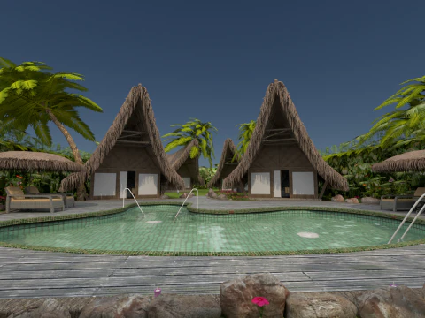 Tropical vacation 3D Model