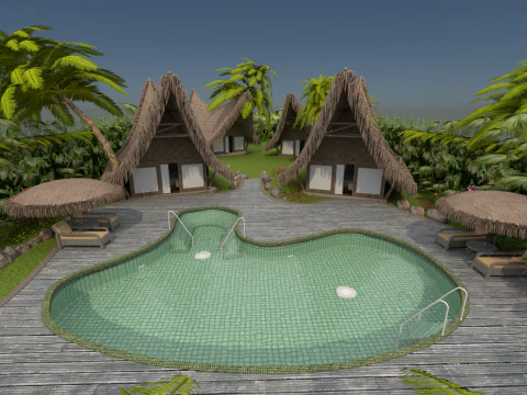 Tropical vacation 3D Model