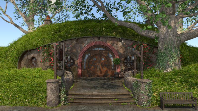 Hobbits house Modello 3D .c4d .max .obj .3ds .fbx .stl .blend