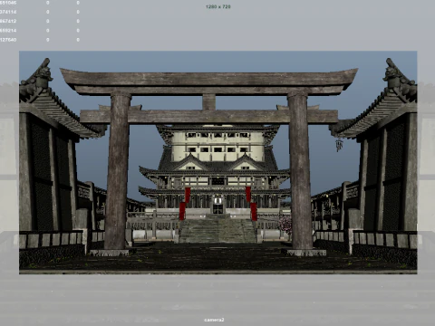 Japanese Temples 3D Model