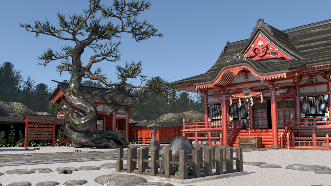 Japanese-shinto-shrine 3D Model .c4d .max .obj .3ds .fbx .stl .blend