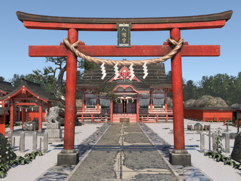 Japanese-shinto-shrine 3D मॉडल