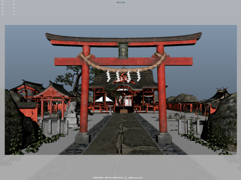 Japanese-shinto-shrine 3D मॉडल