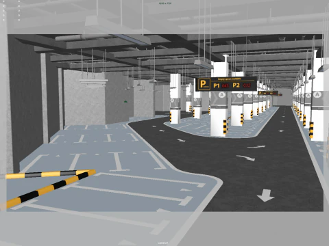 Parcheggio sotterraneo Modello 3D