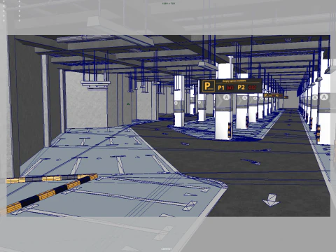 Parcheggio sotterraneo Modello 3D