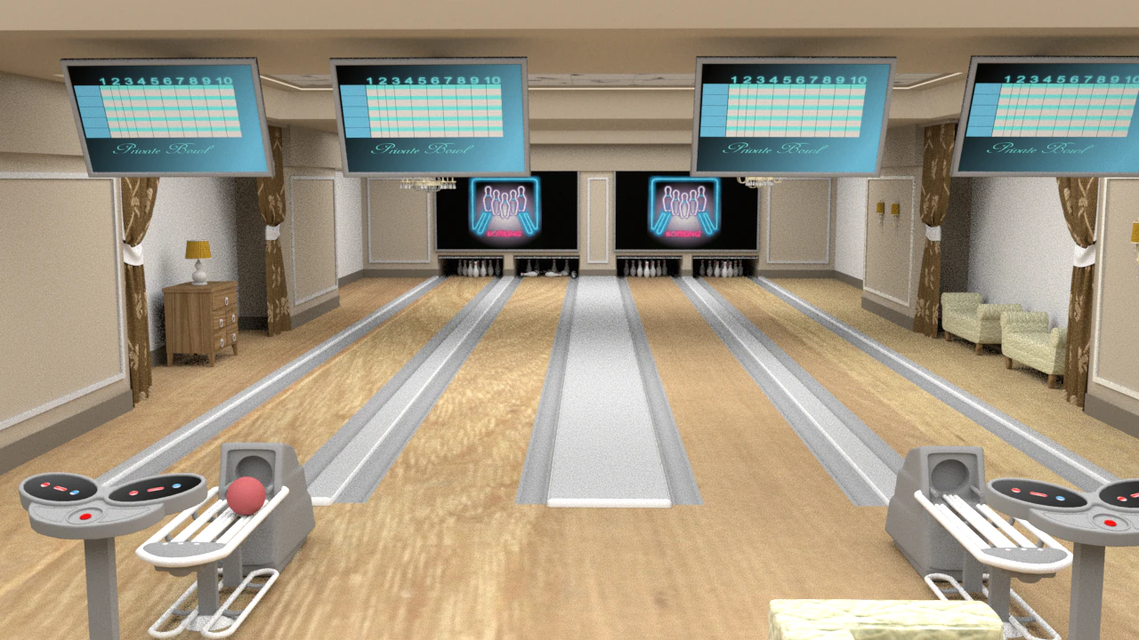 Bowling Alley 3D Model .c4d .max .obj .3ds .fbx .stl .blend 