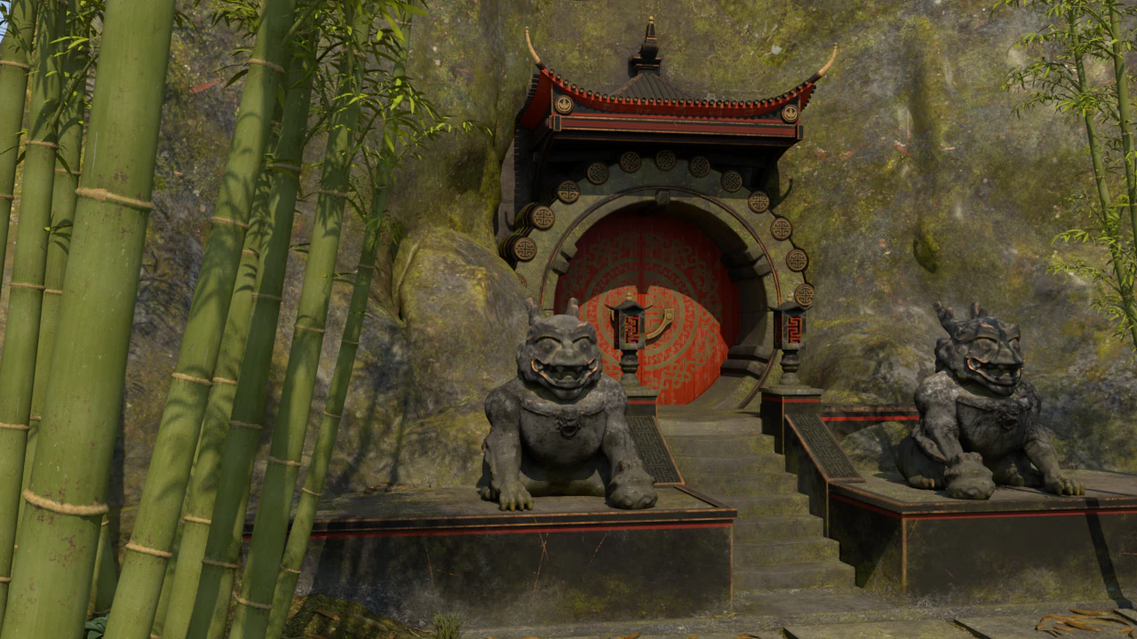 Chinese Temple 3D Model .c4d .max .obj .3ds .fbx .stl .blend 