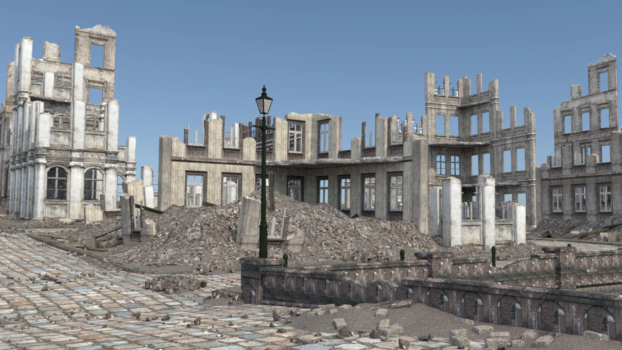 Post war cities 3D Model .c4d .max .obj .3ds .fbx .stl .blend