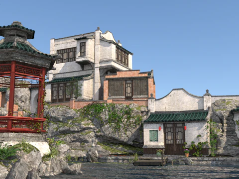 Chinese ancient town 3D Model