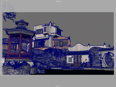 Chinese ancient town 3D Model