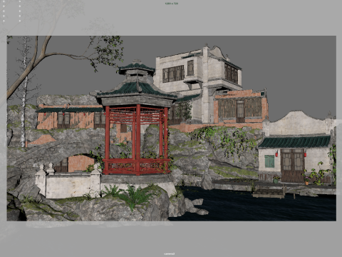Chinese ancient town 3D Model