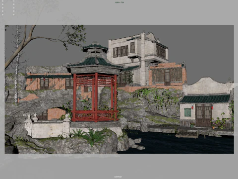 Chinese ancient town 3D Model