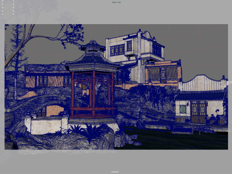Chinese ancient town 3D Model