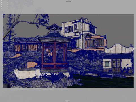Chinese ancient town 3D Model