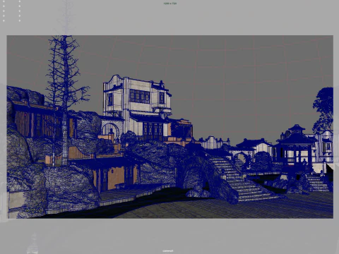 Chinese ancient town 3D Model