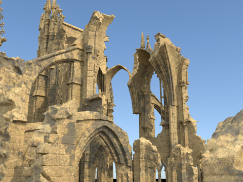 Gothic cathedral ruins Model 3D
