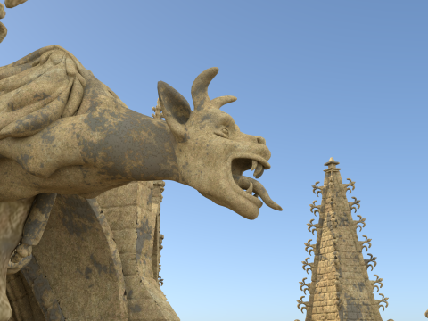 Gothic cathedral ruins Model 3D