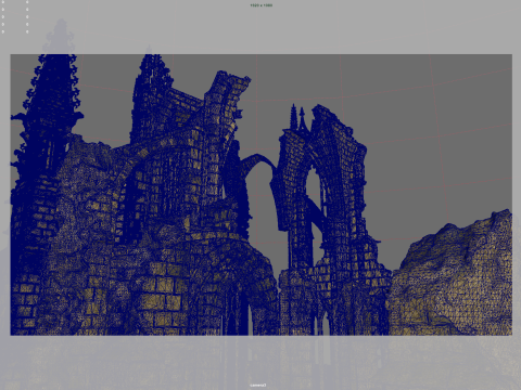 Gothic cathedral ruins Model 3D