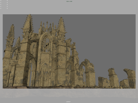 Gothic cathedral ruins Model 3D