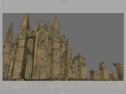 Gothic cathedral ruins 3D Model