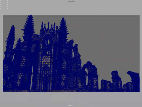 Gothic cathedral ruins Model 3D