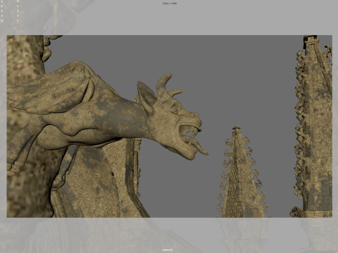 Gothic cathedral ruins Model 3D
