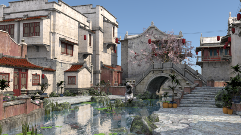 Ancient Chinese villages 3Dモデル .c4d .max .obj .3ds .fbx .stl .blend
