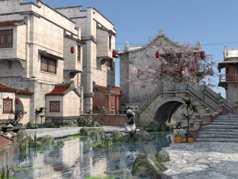 Antichi villaggi cinesi Modello 3D
