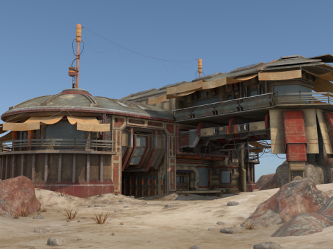 Abandoned Outpost Desert Model 3D