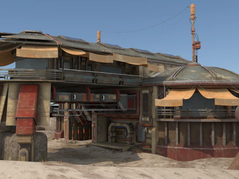 Abandoned Outpost Desert 3D Model