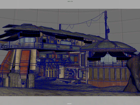 Abandoned Outpost Desert 3D Model