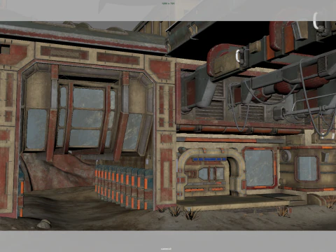 Abandoned Outpost Desert 3D Model