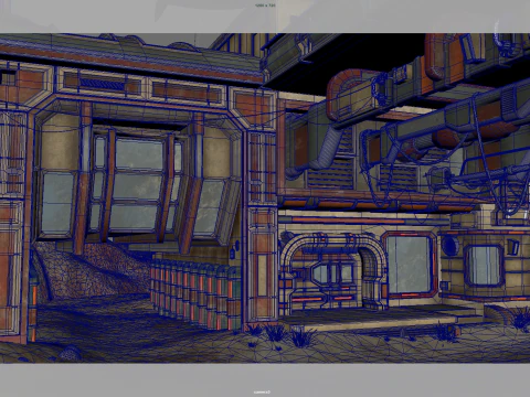 Abandoned Outpost Desert 3D Model