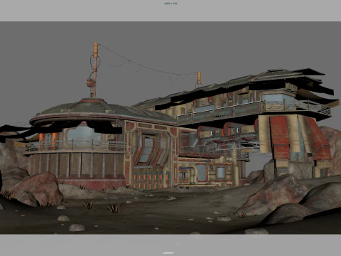 Abandoned Outpost Desert 3D Model