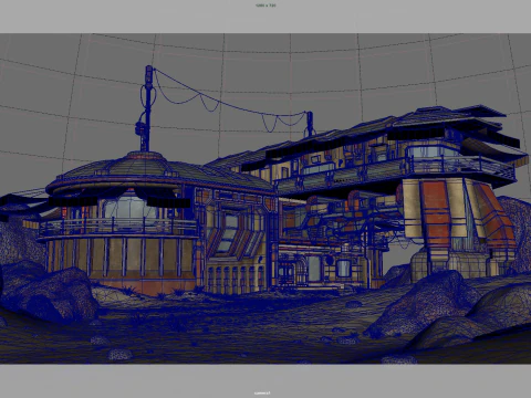 Abandoned Outpost Desert 3D Model