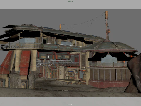 Abandoned Outpost Desert 3D Model