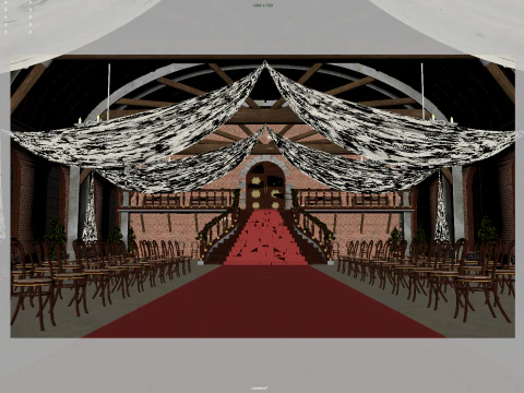 Wedding Banquet Room 3D Model