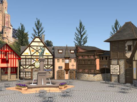European Town Modelo 3D