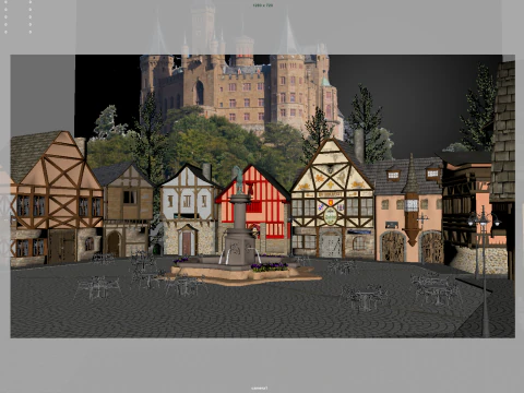 European Town 3D Model