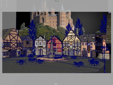 European Town 3D Model