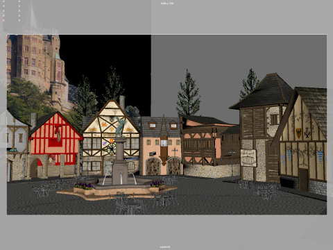 European Town 3D Model
