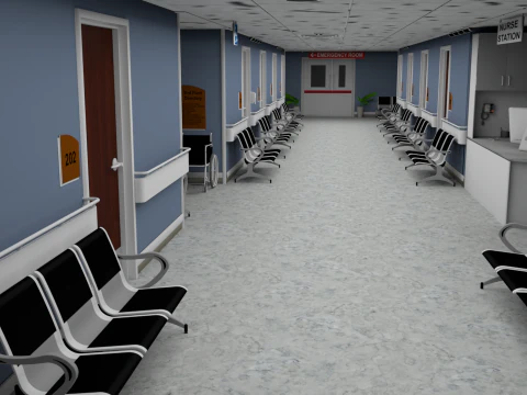 Corridoio dell'ospedale Modello 3D