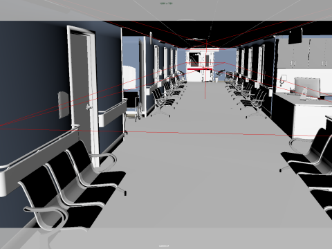 Hospital corridor Modelo 3D