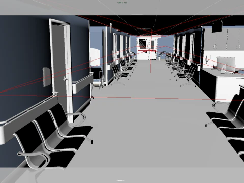 Hospital corridor 3D Model